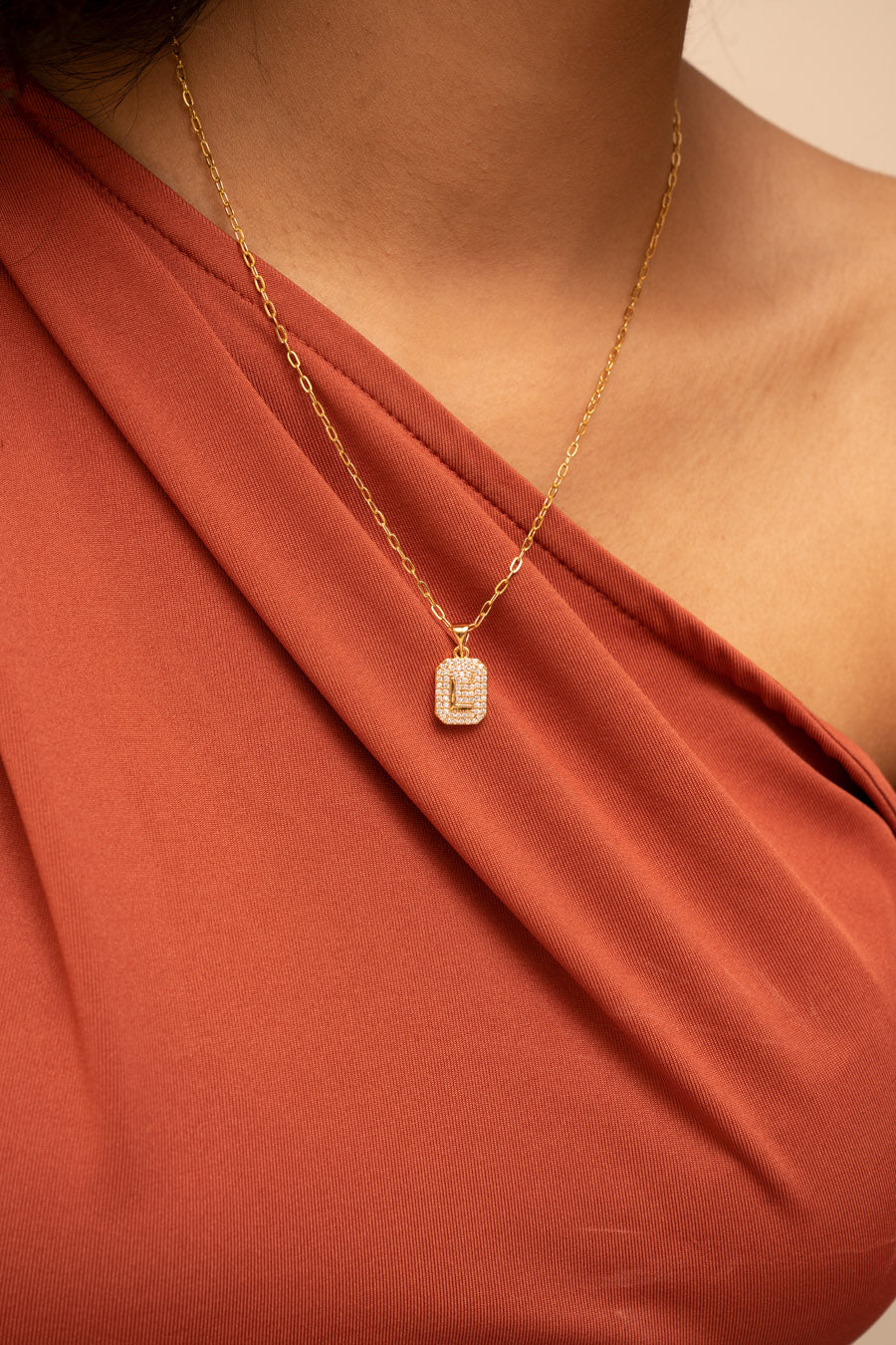 Paved Initial Neckpiece