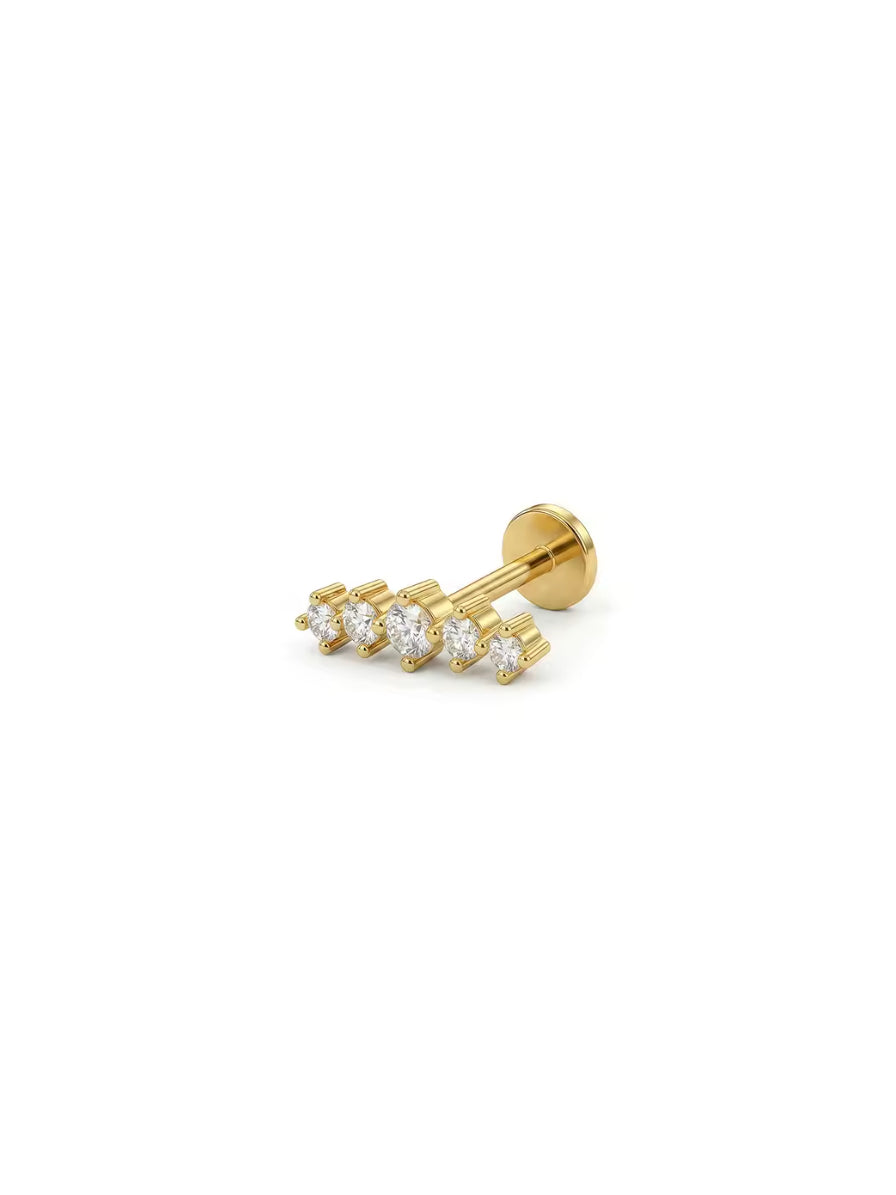Helix Crystal Bar Stud