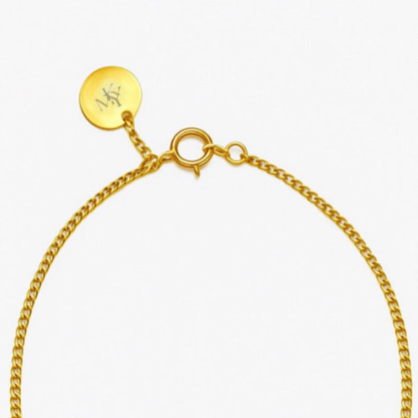 Heart Initial Curb Bracelet