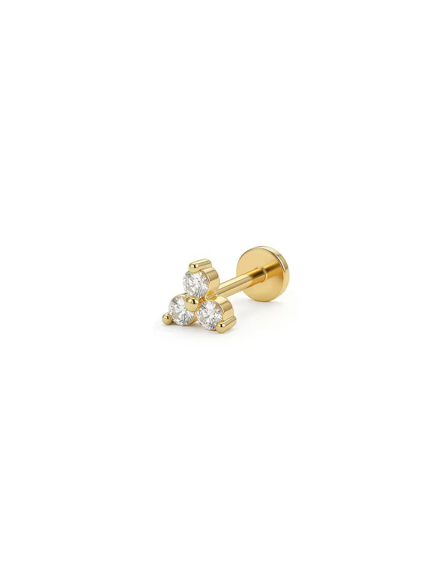 Three Crystal Stud