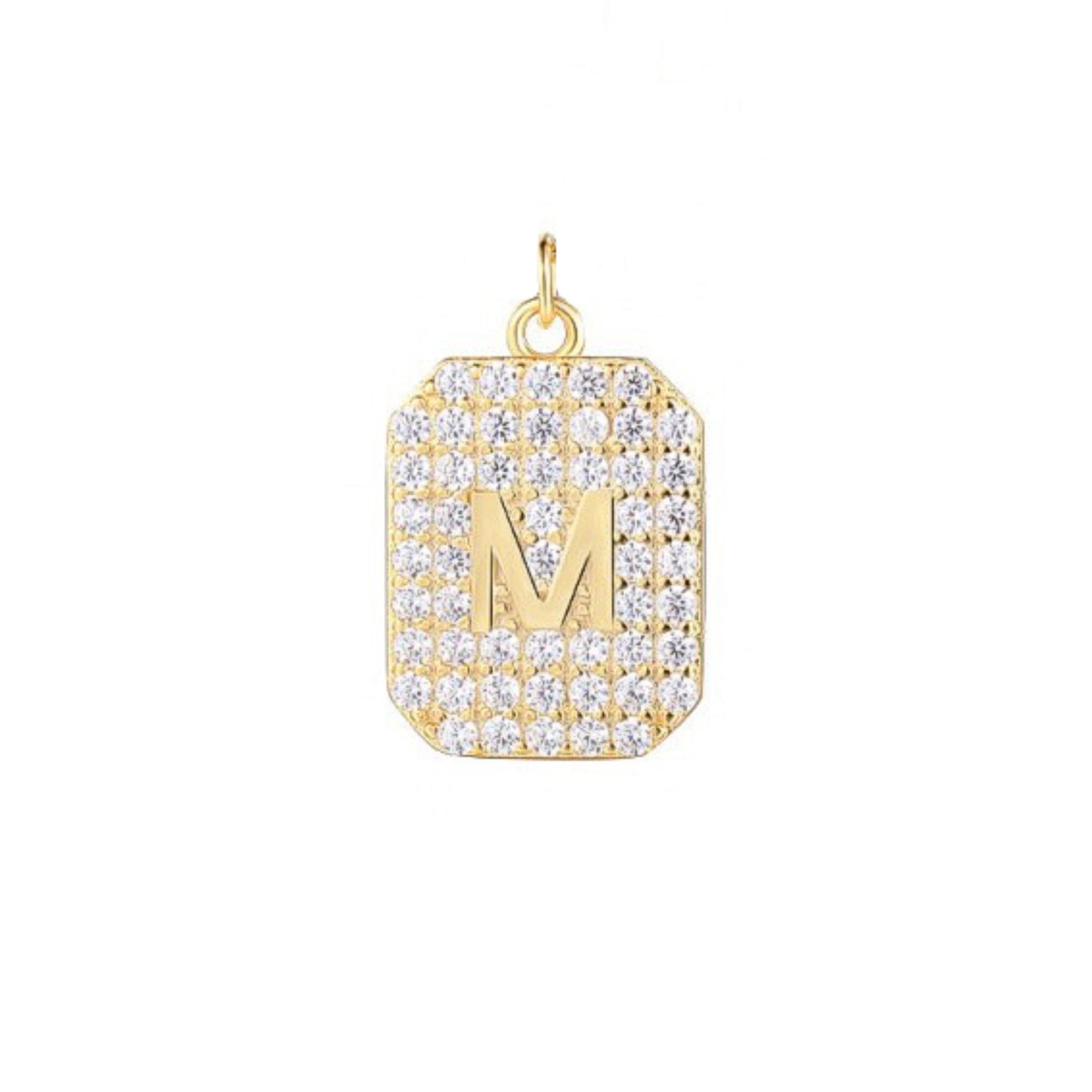 21k Gold Paved Initial Bar