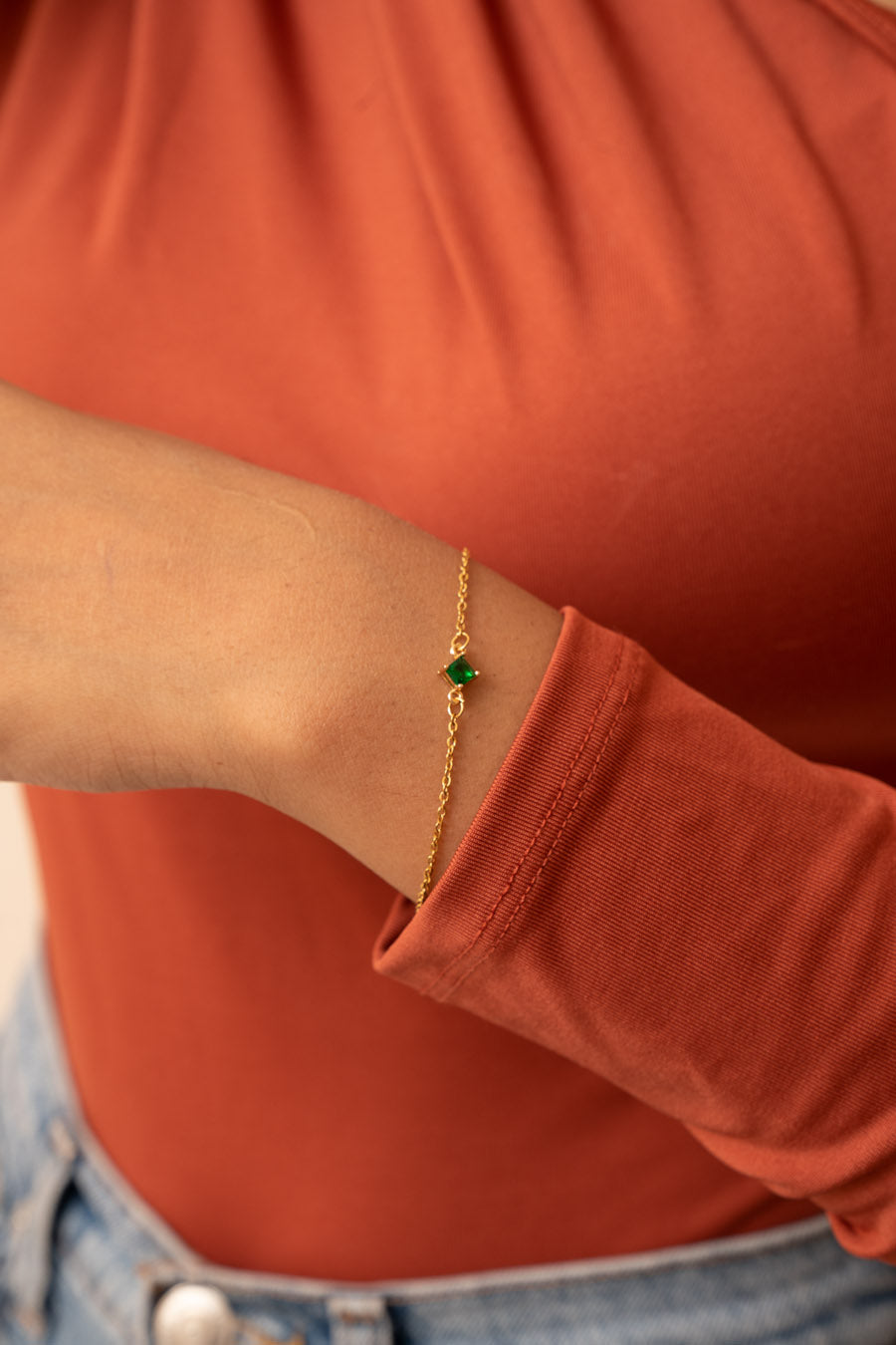 Green Smarágdi Dainty Bracelet