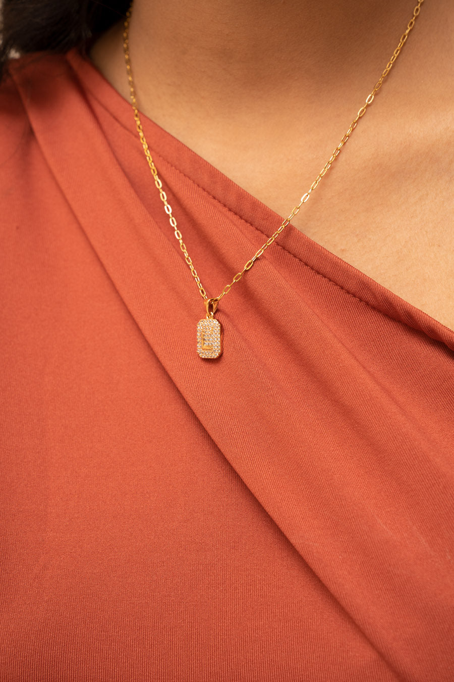 Paved Initial Neckpiece