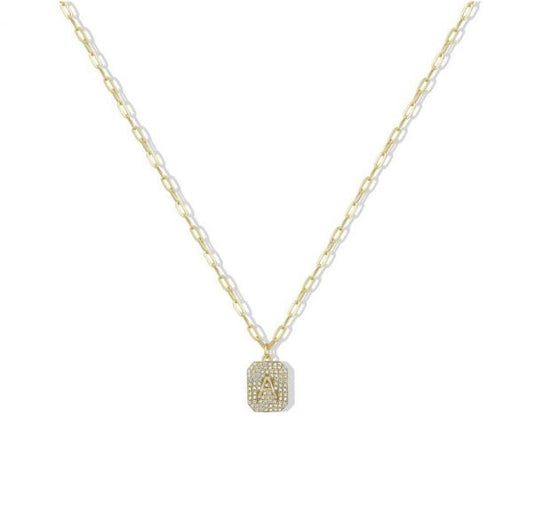 Paved Initial Neckpiece