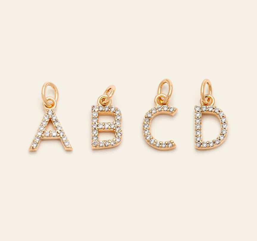 21k Gold Paved Initials