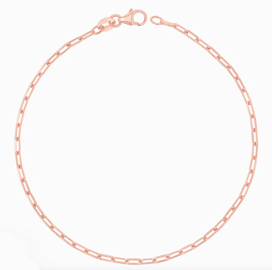 Paperclip 1.7mm Anklet