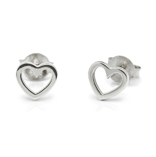 Hollow Heart Ear Studs