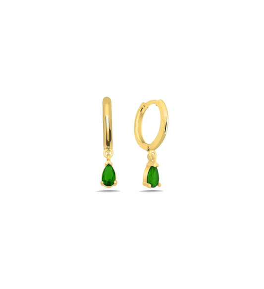 Mini Green Smaragdi Mini Hoops