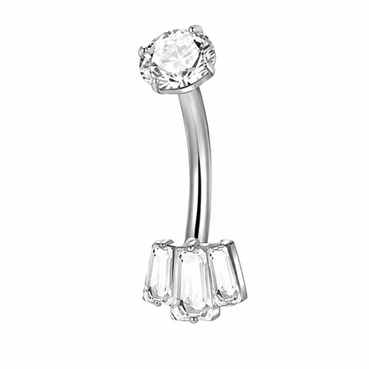 Tripple baguette navel stud