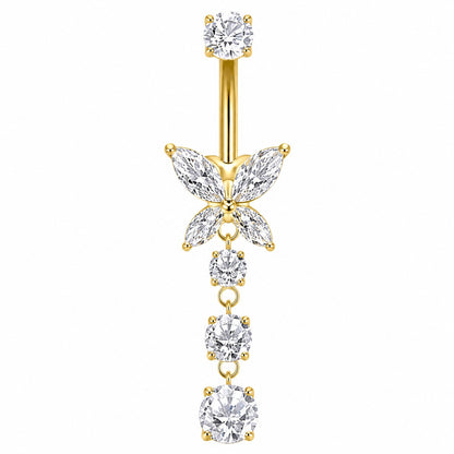 Butterfly dangling navel stud